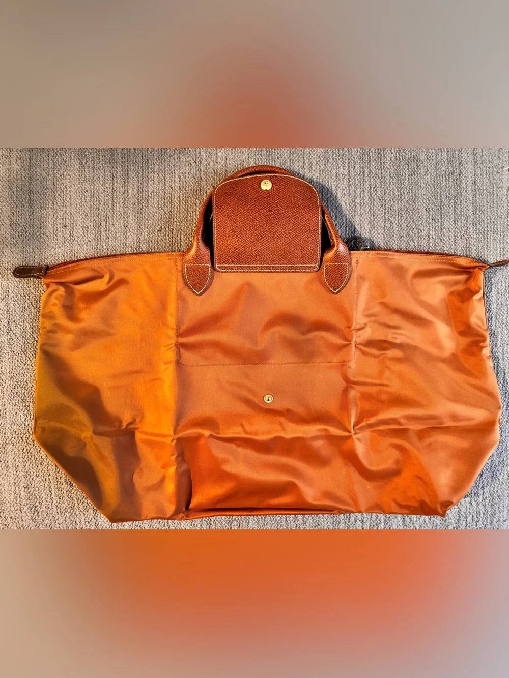 LONGCHAMP Le Pliage Original L Travel Bag Cognac O/S Like new - Picture 9 of 13